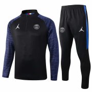 PSG 2019-20 Half Zip Black Men Soccer Football Training Kit(Jacket + Pants)