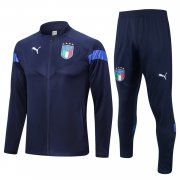 2022 Italy Navy Soccer Football Training Kit (Jacket + Pants Man