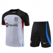 23-24 Barcelona Light Grey Short Soccer Football Training Kit (Top + Short) Man