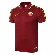 2020-21 AS Roma Burgundy Men's Football Soccer Polo Top