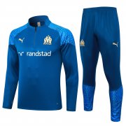 23-24 Olympique Marseille Blue Soccer Football Training Kit (Sweatshirt + Pants) Man