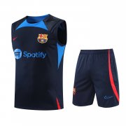 22-23 Barcelona Navy Soccer Football Training Kit (Singlet + Shorts) Man