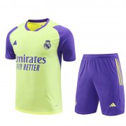 23-24 Real Madrid Yellow Short Soccer Football Training Kit (Top + Short) Man