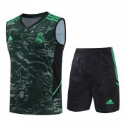 23-24 Real Madrid Green Soccer Football Training Kit (Singlet + Short) Man