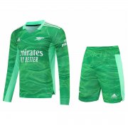 21-22 Arsenal Goalkeeper Green Long Sleeve Soccer Football Kit (Shirt + Short) Man