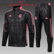 21-22 Real Madrid Black - Pink Soccer Football Training Suit (Jacket + Pants) Youth