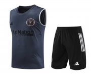 23-24 Inter Miami C.F. Dark Grey Soccer Football Training Kit (Singlet + Short) Man
