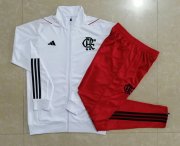 23-24 Flamengo White Soccer Football Training Kit (Jacket + Pants) Man