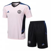 22-23 Manchester United Pink Soccer Football Training Kit (Top + Short) Man