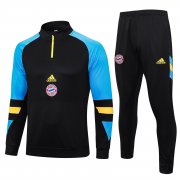 23-24 Bayern Munich Black - Blue Soccer Football Training Kit (Sweatshirt + Pants) Man
