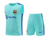 23-24 Barcelona Turquoise Soccer Football Training Kit (Singlet + Short) Man