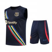 22-23 Barcelona Black Soccer Football Training Kit (Singlet + Short) Man