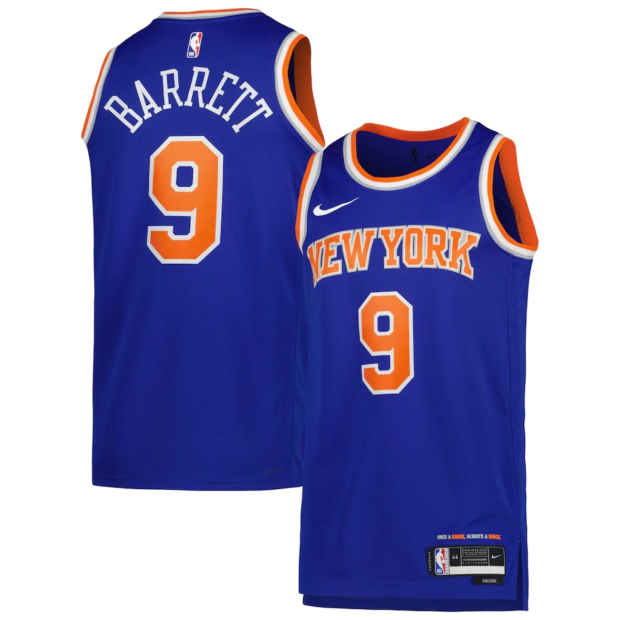 22-23 New York Knicks Blue Icon Edition Swingman Jersey Man RJ Barrett #9