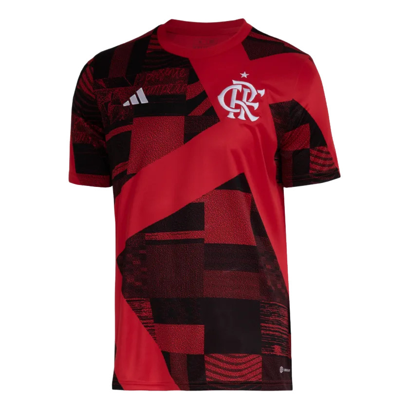 23-24 Flamengo Pre-Match Red - Black Short Soccer Football Training Top Man