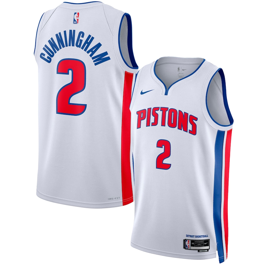 23-24 Detroit Pistons White Swingman Jersey - Association Edition Man #CUNNINGHAM - 2