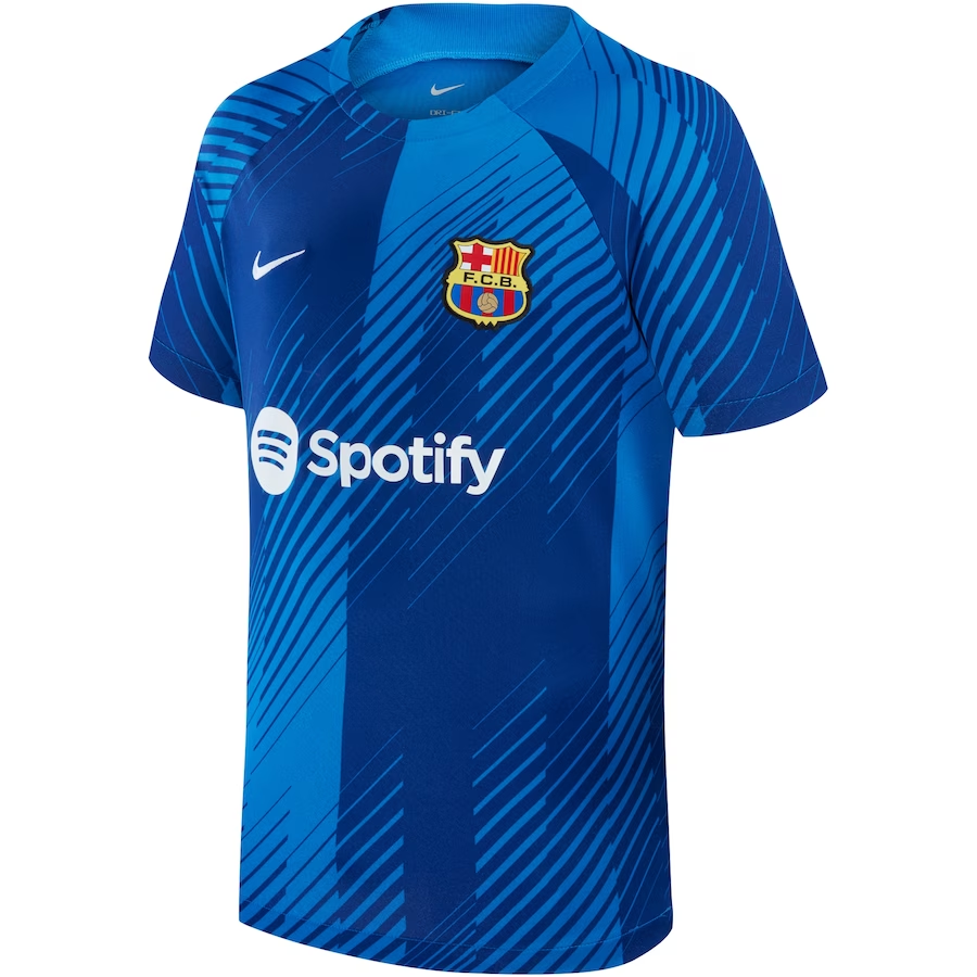 23-24 Barcelona Academy Pro Performance Pre-Match Top Blue Soccer Football Kit Man